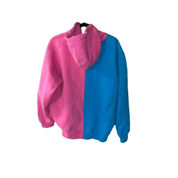 Teddy Fresh Adult XL Full Zip Blue Pink Hoodie Sweatshirt‎ Jacket Streetwear - Picture 2 of 7